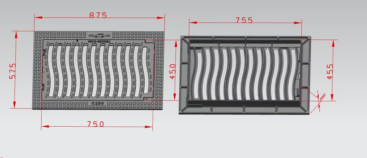 Framed Drainage Grating 450 × 750 (HT-090)